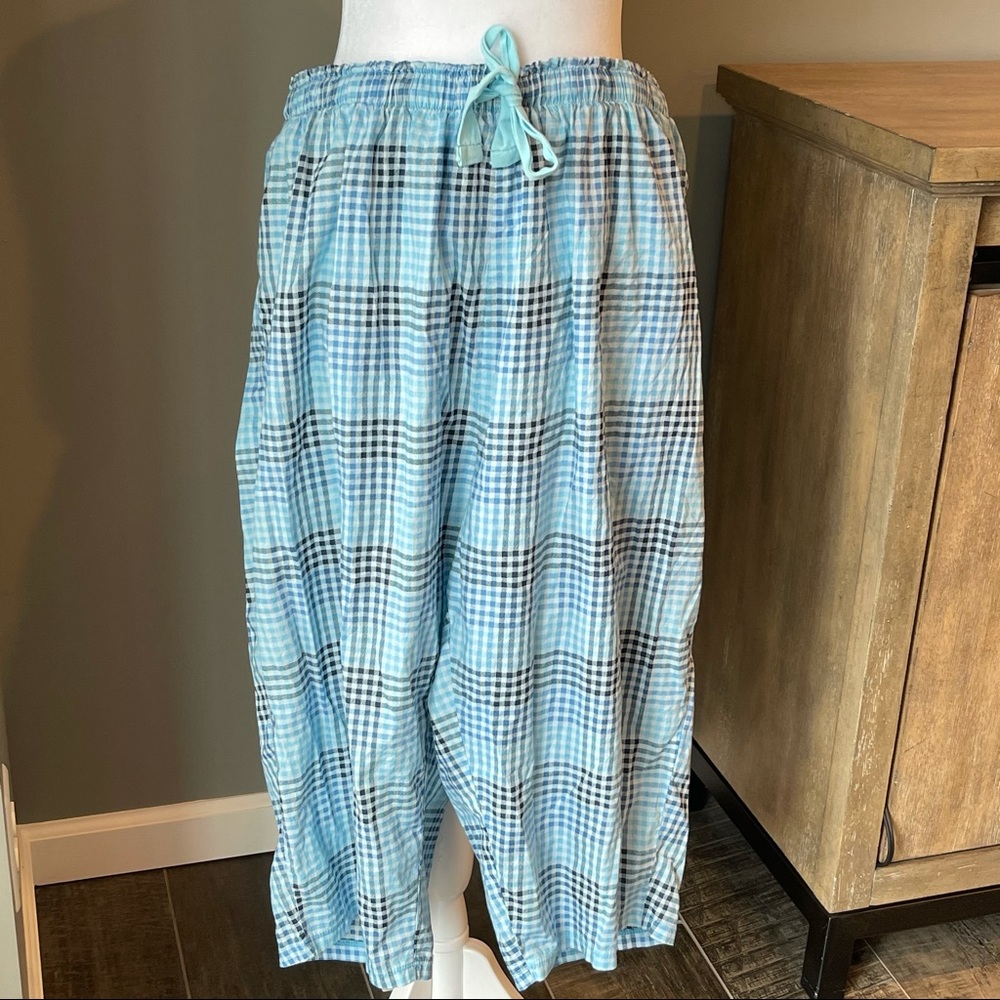 Dreams Co Blue Checkered Sleep Capris